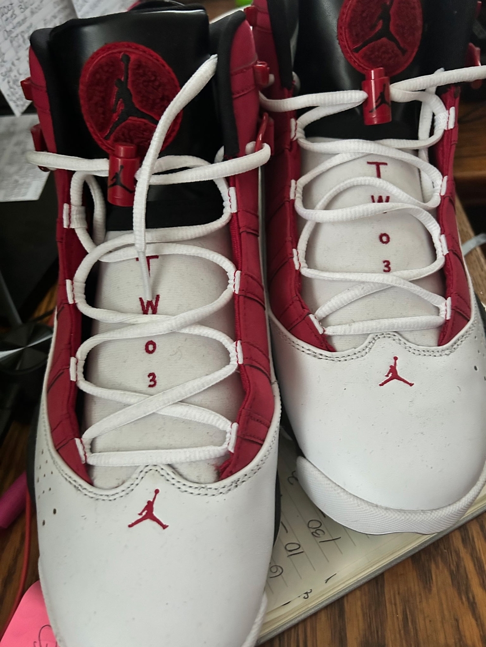 Nike Mens 12 White and Red Basketball Sneakers